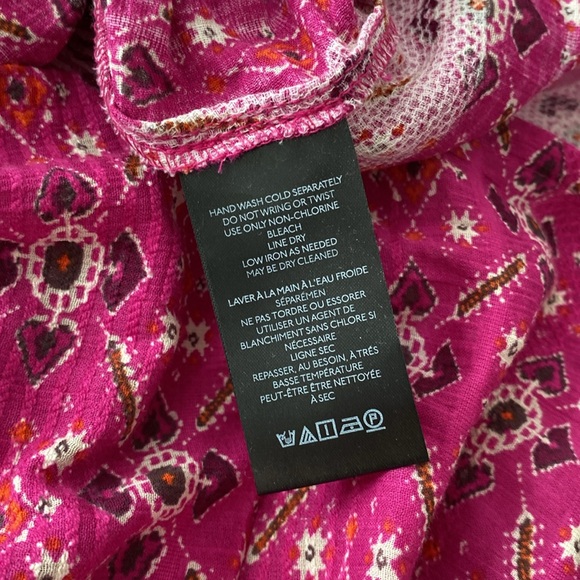 ANTHROPOLOGIE pink patterned blouse - Picture 3 of 8